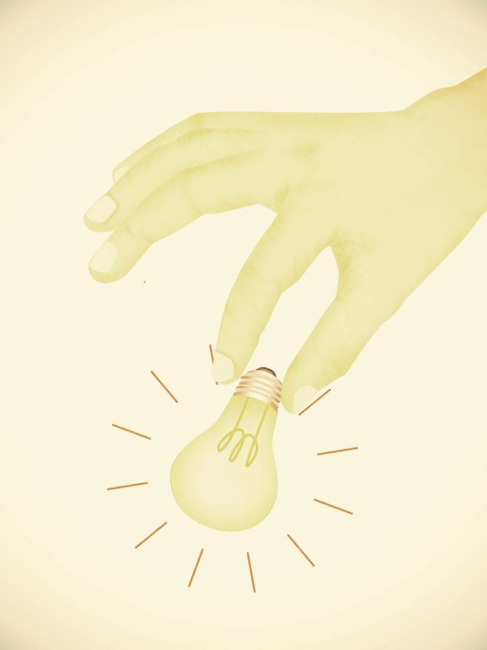 Illustration Of Hand Picking Light Bulb