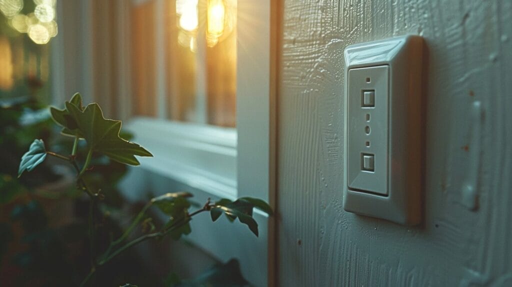 a light switch in close-up detail