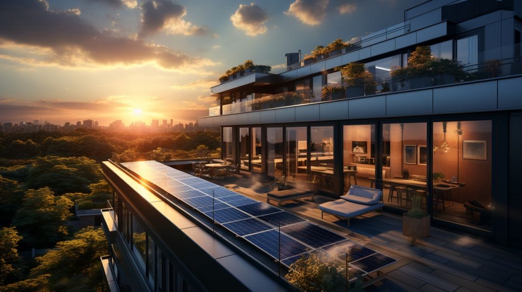 Rooftop with PV solar panels