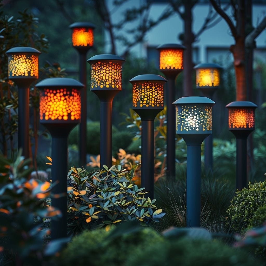 Variety of solar lights with varying brightness levels