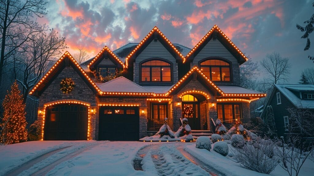 Lights on House for Christmas