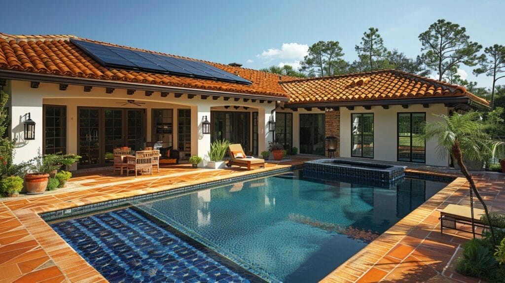 a solar pool heater and a traditional electricity-based heater
