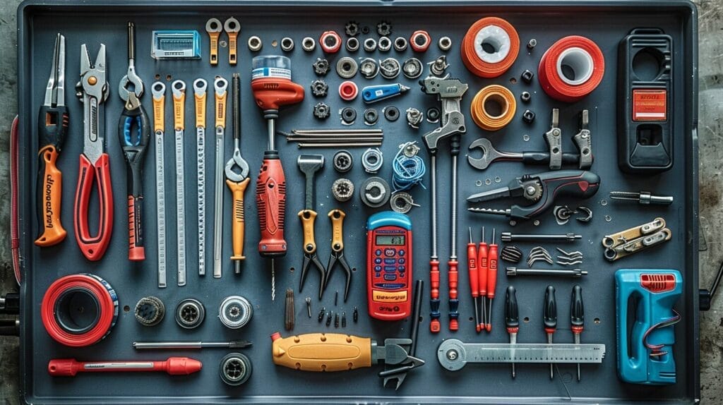 an electrician toolbox showing various tools